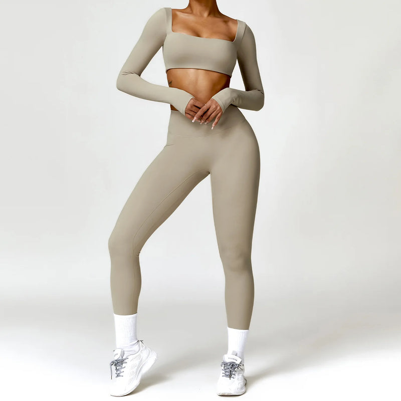 Conjunto de Ginástica de Secagem Rápida Manga comprida roupas de academia